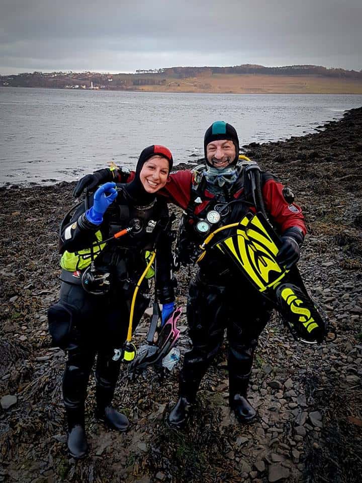 Laura after her first open water dive Laura after her first open water dive